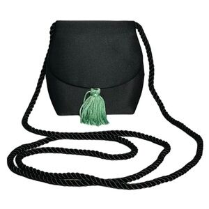 JEAN PATOU PARIS Designer Mini black Crossbody purse & tassel a rare find